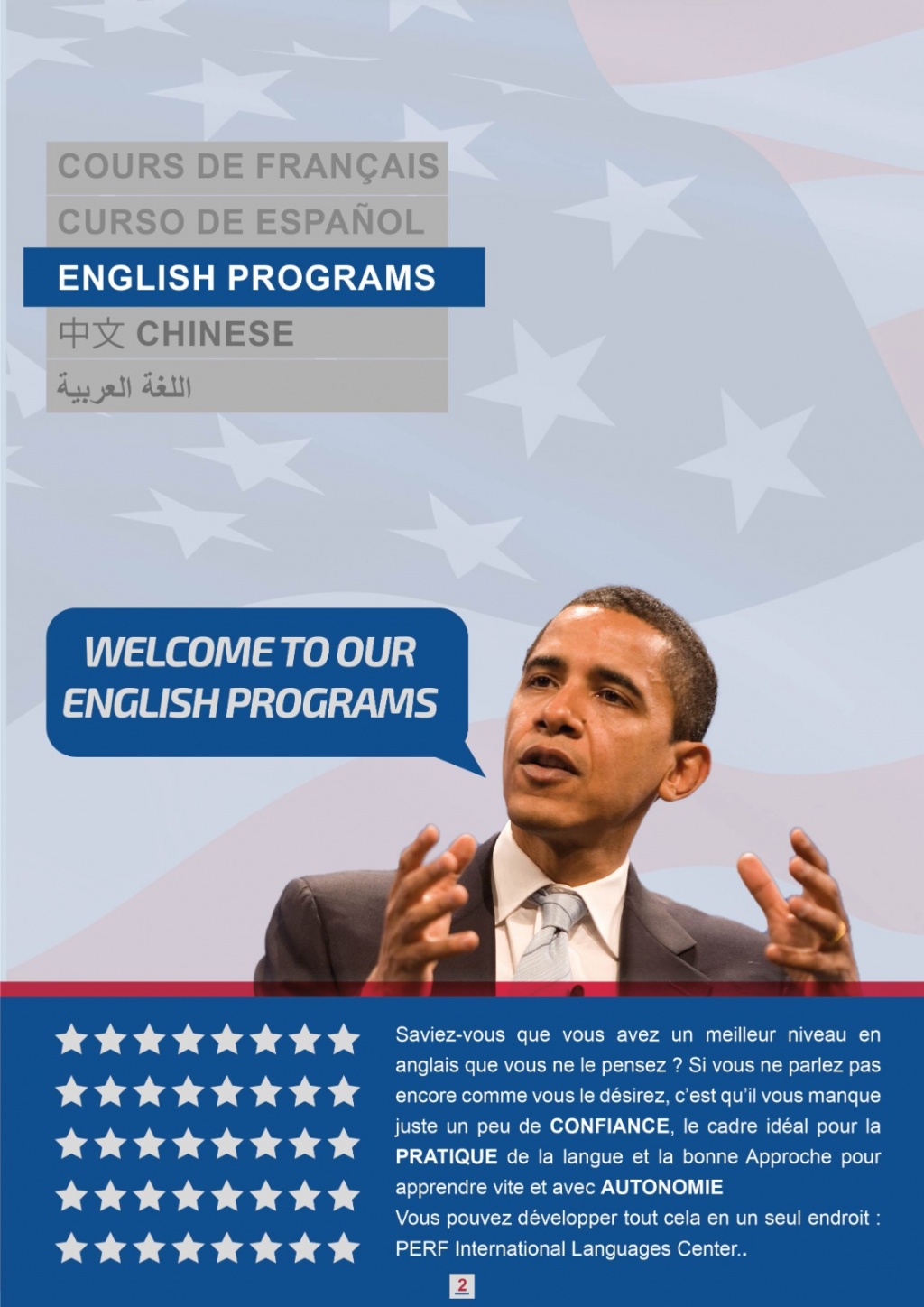 Cours d'anglais proposé par le Groupe Performics School Of Business And Technology