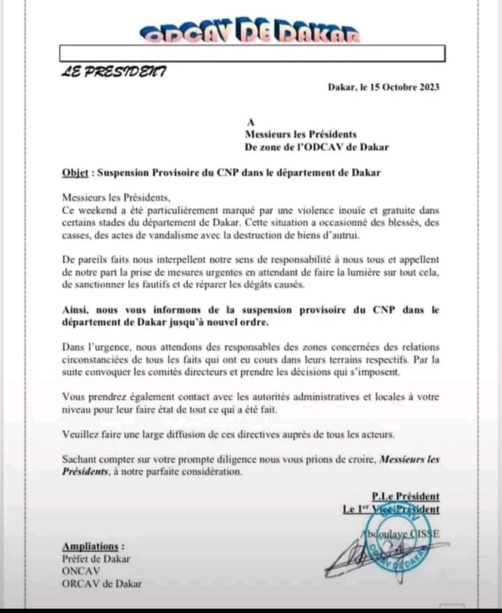 Dakar: L’Odcav de  a décidé de suspendre provisoirement le championnat populaire (Navétanes)
