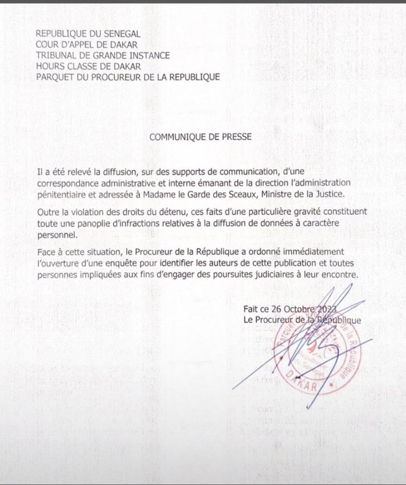 Rapport d'hospitalisation d'Ousmane Sonko divulgué : le procureur annonce des poursuites judiciaires 