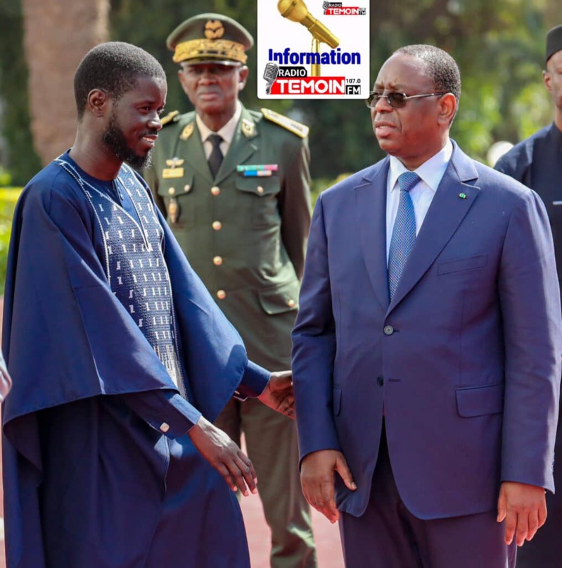 Le président Macky Sall a reçu son successeur Bassirou Diomaye Faye au palais ce jeudi  Le président Macky Sall a reçu son successeur Bassirou Diomaye Faye au palais ce jeudi
