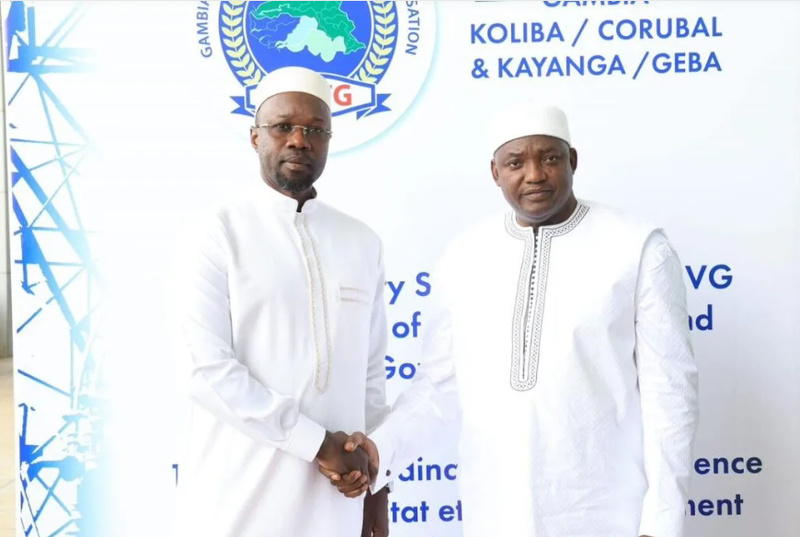 Gambie : Le Pm Sonko reçu à la State House par le Président Adama Barrow Gambie : Le Pm Sonko reçu à la State House par le Président Adama Barrow