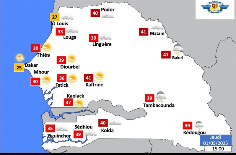 Météo – Sénégal : Pluies attendues et poussière légère dans les prochaines 24h