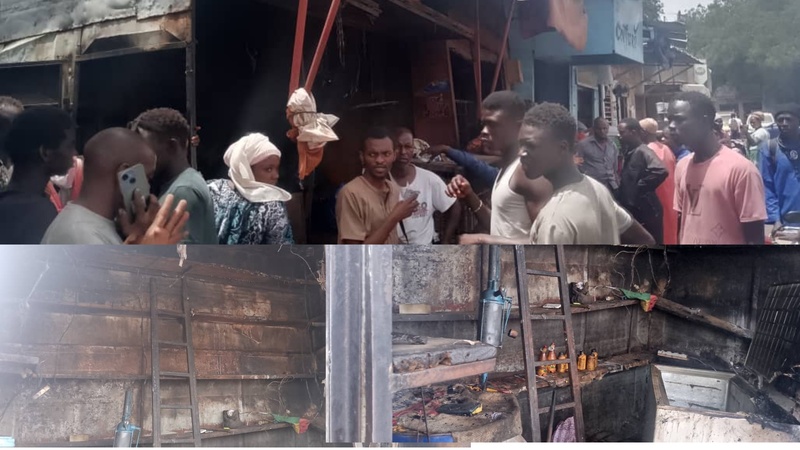 Incendie nocturne à la gare routière de Thiès : deux boutiques réduites en cendres Incendie nocturne à la gare routière de Thiès : deux boutiques réduites en cendres