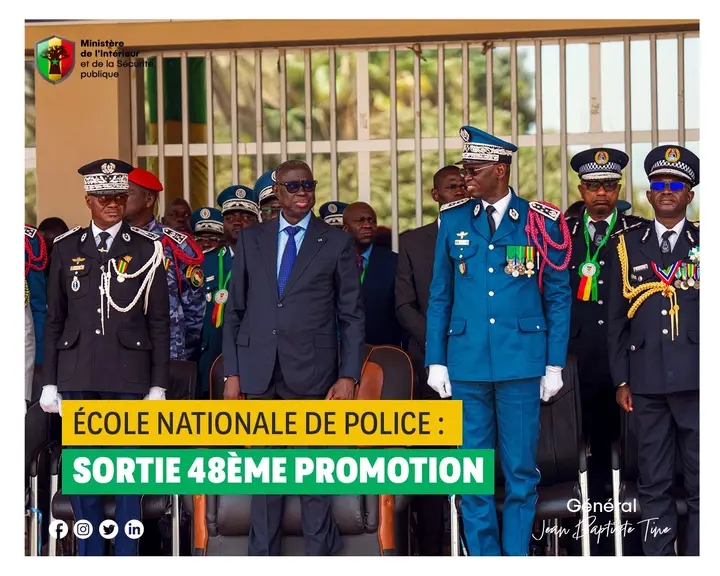Sortie de la 48e promotion de l’École de police : Jean-Baptiste Tine prône la rigueur et la loyauté Sortie de la 48e promotion de l’École de police : Jean-Baptiste Tine prône la rigueur et la loyauté