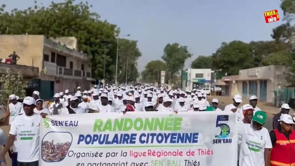 Thiès : SEN’EAU fête ses 5 ans de service avec une marche citoyenne pour l’environnement