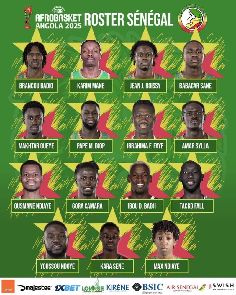 Afrobasket 2025 : la FSBB dévoile une présélection de 15 Lions avec Tacko Fall et deux jeunes U18
