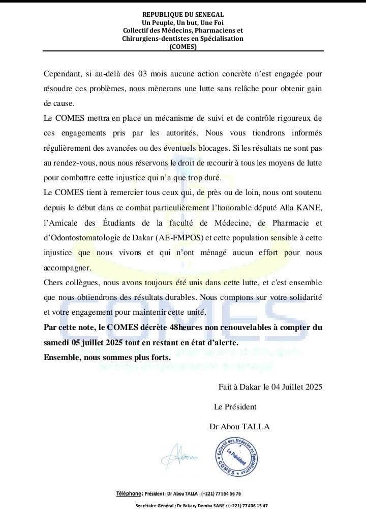 Le COMES suspend sa grève après des engagements officiels sur leur statut professionnel