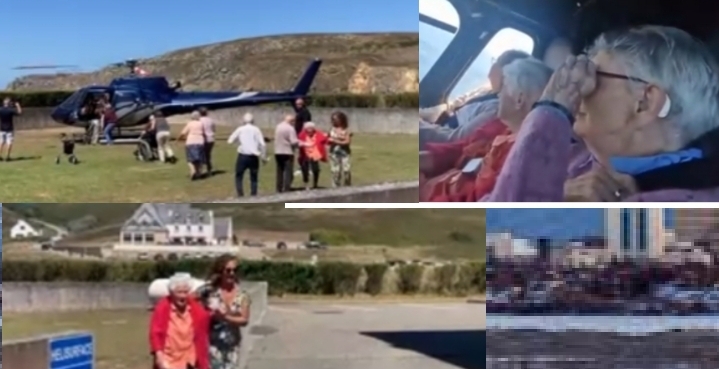 Finistère : des résidents d’Ehpad s’envolent pour un baptême de l’air en hélicoptère