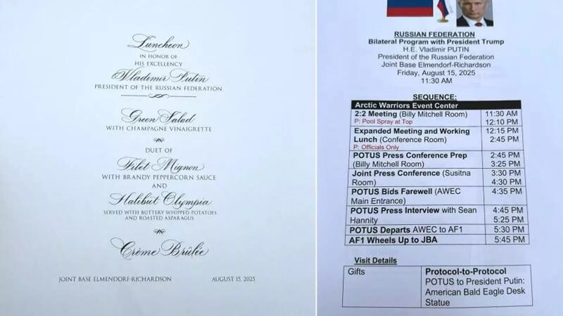 La Maison-Blanche raille la portée d'une "fuite" de documents concernant le sommet en Alaska La Maison-Blanche raille la portée d'une "fuite" de documents concernant le sommet en Alaska