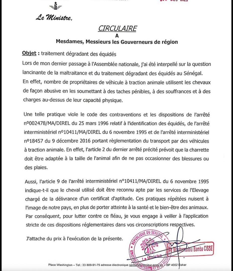 Traction animale : l’État exige l’application stricte des règles de protection des équidés Traction animale : l’État exige l’application stricte des règles de protection des équidés