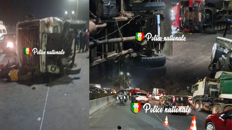 Dakar : deux chauffeurs interpellés après un accident spectaculaire sur l’autoroute Dakar : deux chauffeurs interpellés après un accident spectaculaire sur l’autoroute