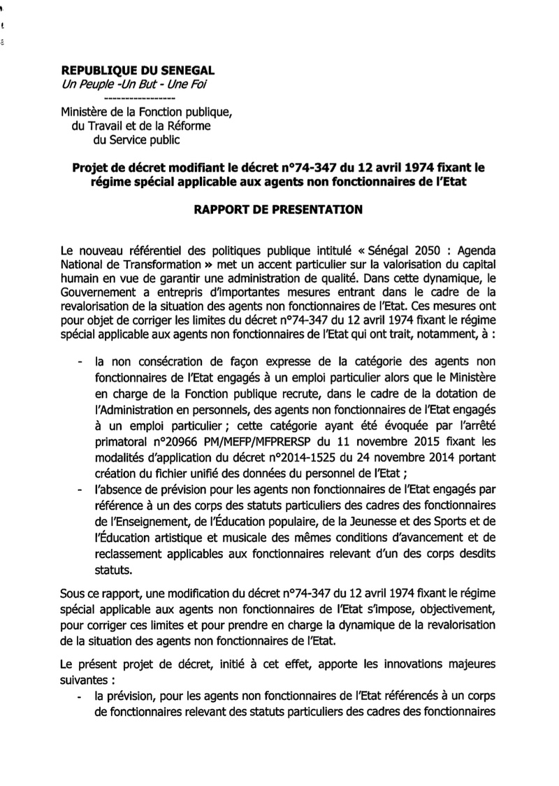 Le Sénégal réforme le statut des agents non fonctionnaires de l’État Le Sénégal réforme le statut des agents non fonctionnaires de l’État