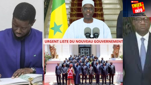 Sénégal : la liste complète du nouveau gouvernement d’Ahmadou Al Aminou Lo dévoilée