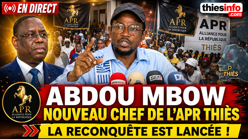 Abdou Mbow officiellement installé à la tête de l’APR de Thiès Abdou Mbow officiellement installé à la tête de l’APR de Thiès
