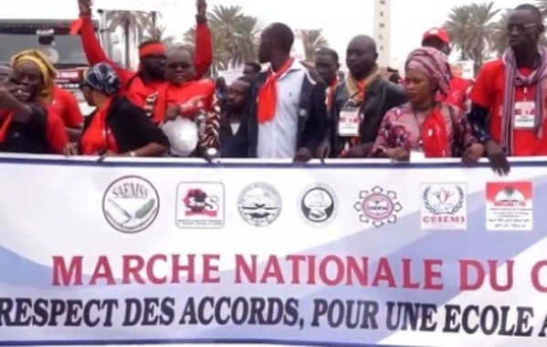 Mobilisation d’enseignants — photo d’illustration. Source : Seneweb.