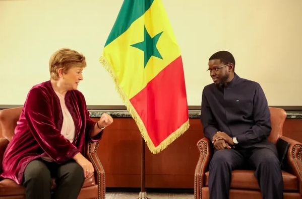 Kristalina Georgieva et Bassirou Diomaye Faye — photo d’illustration. Source : Leral.