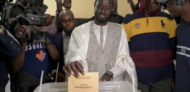 Bassirou Diomaye Faye, président de la coalition Diomaye Président, a voté à Ndiaganiao