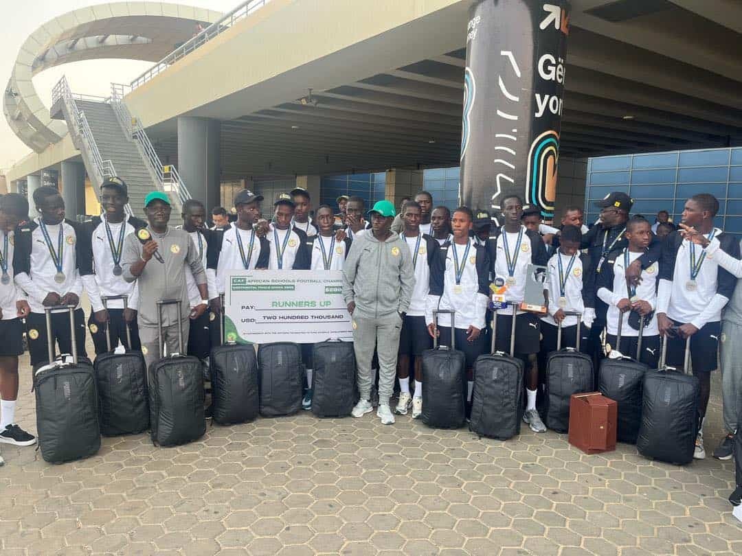 Retour triomphal des Lionceaux U15 après leur exploit au championnat africain scolaire