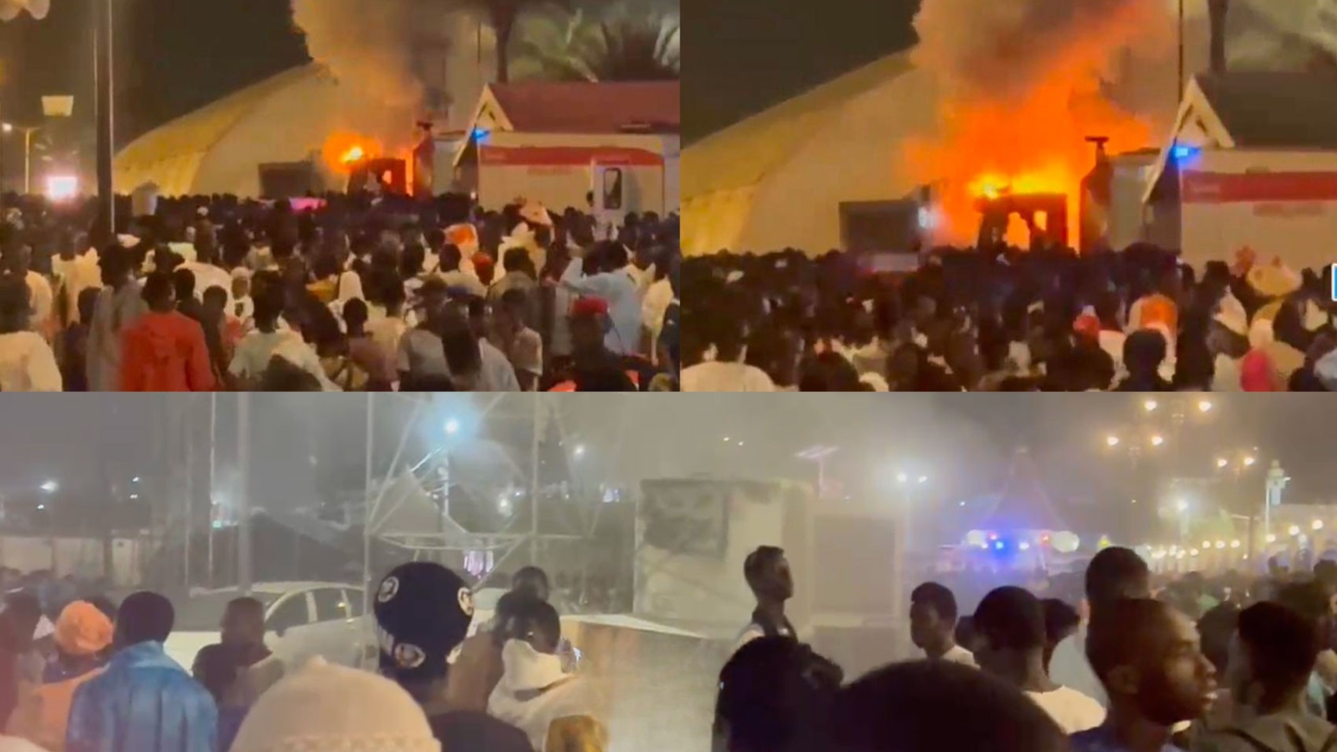 Touba : un véhicule publicitaire en feu près de la grande mosquée, maîtrisé sans dégâts majeurs