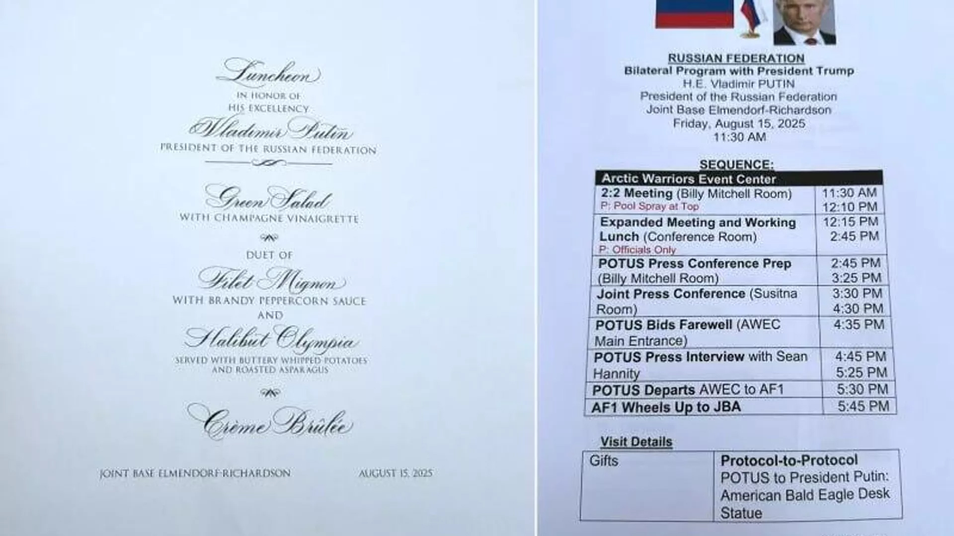 La Maison-Blanche raille la portée d'une "fuite" de documents concernant le sommet en Alaska