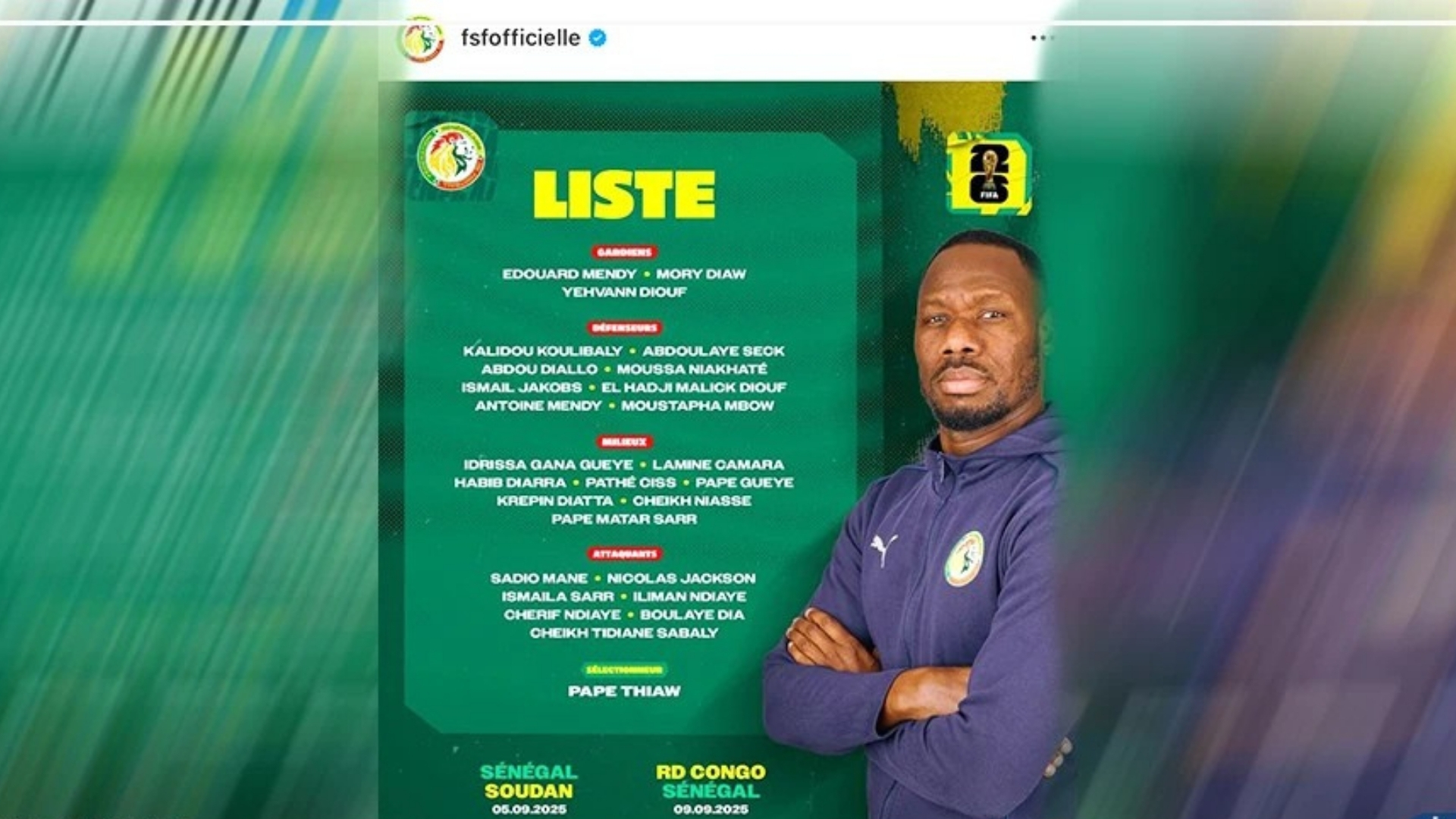 Éliminatoires Mondial 2026 : Sadio Mané signe son retour, Moustapha Mbow première dans la liste de Pape Bouna Thiaw