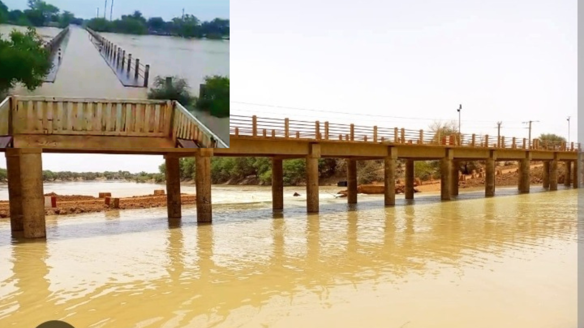 Matam : circulation suspendue sur le pont de Oréfondé submergé par le fleuve Sénégal