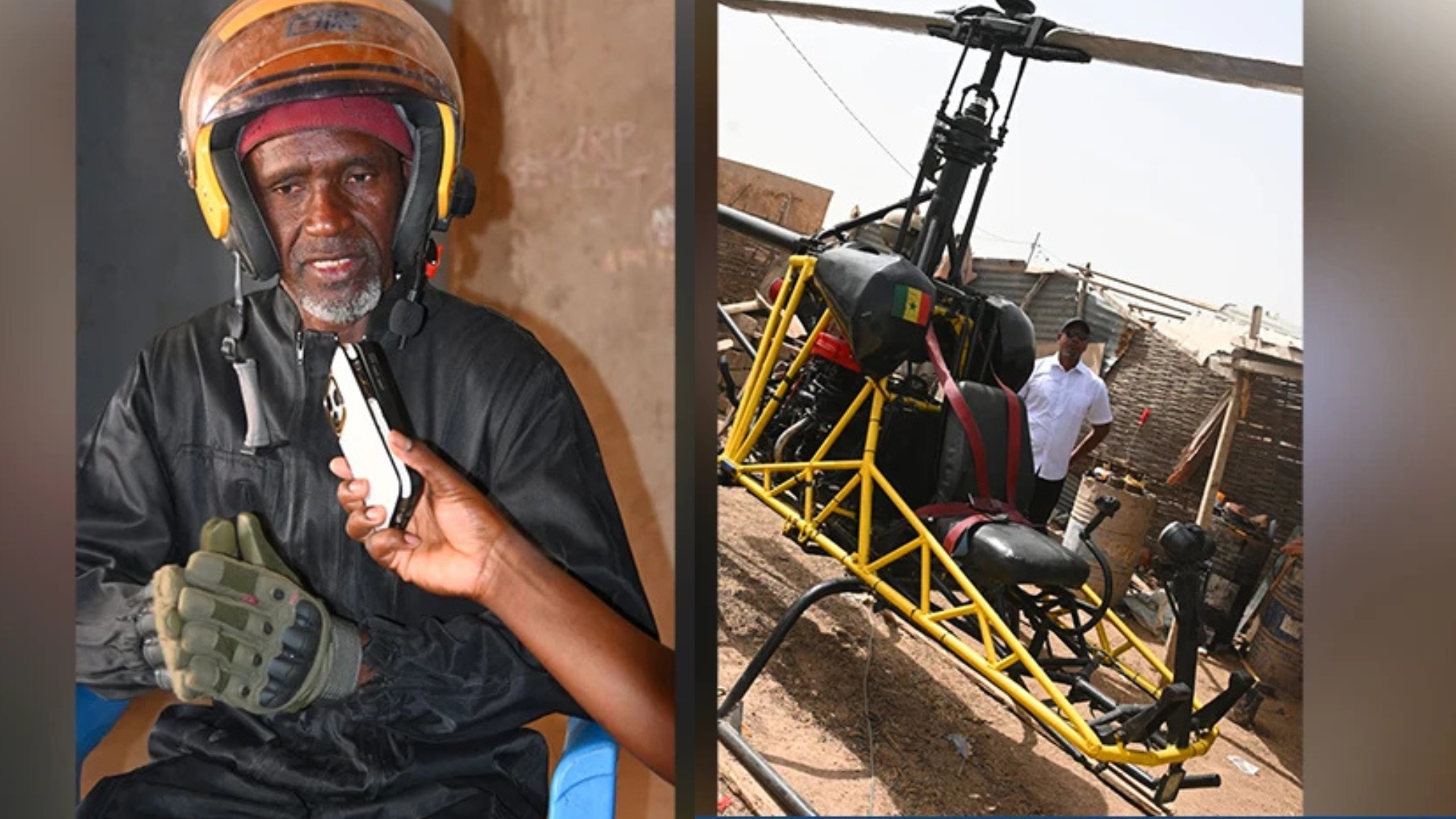 Tambacounda : un maçon autodidacte réalise son rêve en fabriquant un hélicoptère fonctionnel