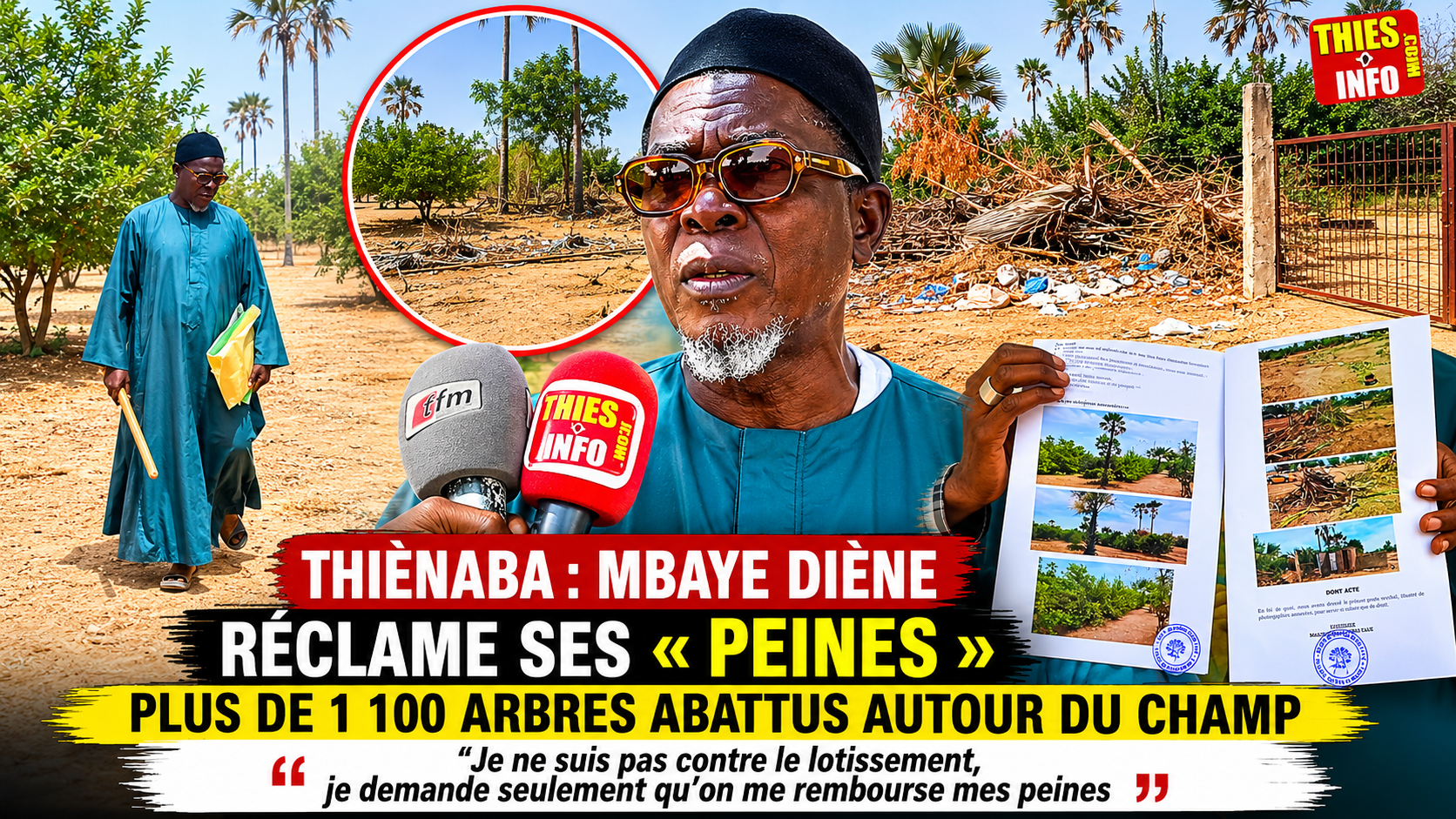 Mbaye Diène réclame ses « peines » après le lotissement de son champ familial