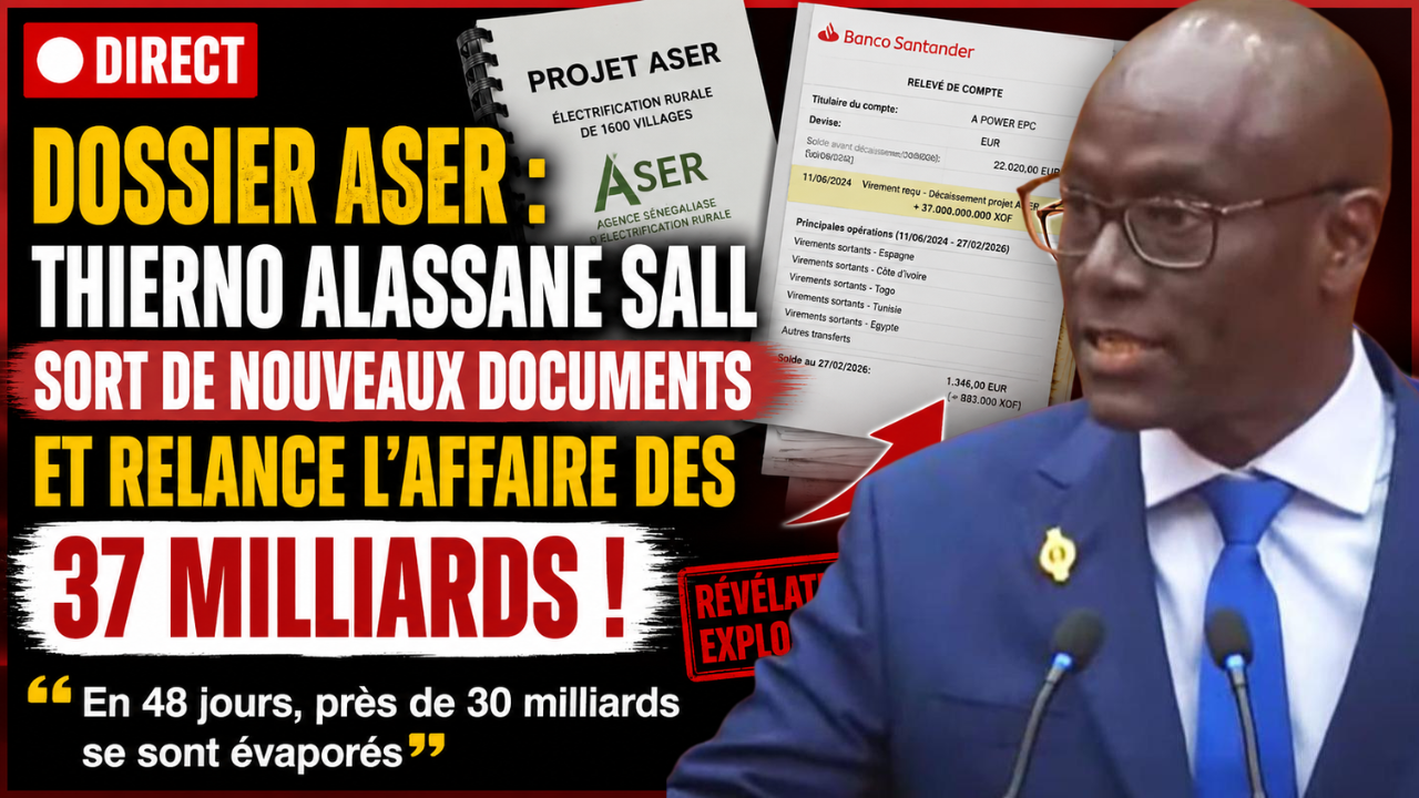 Dossier ASER : Thierno Alassane Sall sort de nouveaux documents et relance l’affaire des 37 milliards