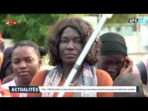 Activité de sensibilisation à la canne blanche à Thiès. Vignette du reportage APS-TV publié le 22 octobre 2026.