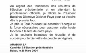 Urgent: Amadou Ba a appelé Diomaye pour le féliciter