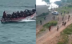 Une pirogue de migrants échoue sur la plage des Mamelles à Dakar