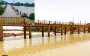 Matam : circulation suspendue sur le pont de Oréfondé submergé par le fleuve Sénégal