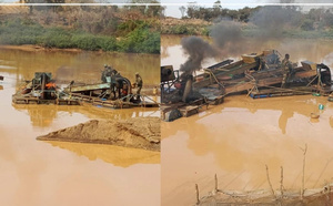 Des dragues démantelées sur le fleuve Falémé lors d’une opération de sécurisation à Kédougou