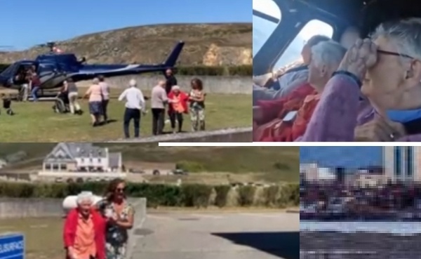 Finistère : des résidents d’Ehpad s’envolent pour un baptême de l’air en hélicoptère
