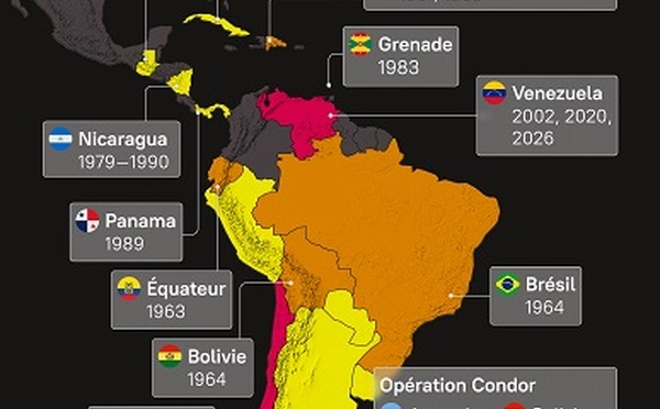 Les interventions militaires US et les opérations de la CIA en Amérique latine depuis 1945