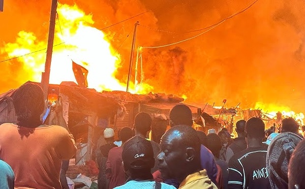 Dakar : un violent incendie ravage le marché Rebeuss et laisse les commerçants démunis