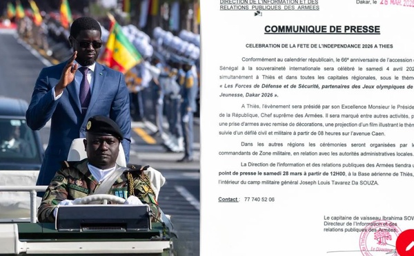 Fête de l’indépendance à Thiès : un programme axé sur les forces de défense et Dakar 2026