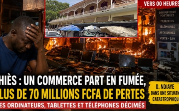 Thiès : un incendie ravage un magasin à la gare ferroviaire, plus de 70 millions FCFA de pertes