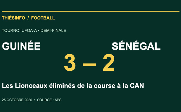 CAN U20 : battu par la Guinée, le Sénégal manque la qualification