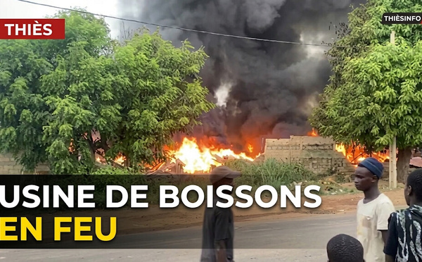 Thiès : incendie dans une usine de boissons à Touba Peycouck