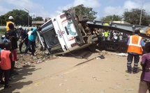 Accident mortel à Kaffrine : un mort et 18 blessés dans un choc entre un minibus et un camion