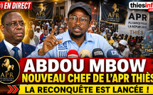 Abdou Mbow officiellement installé à la tête de l’APR de Thiès