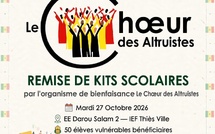 Thiès : le Chœur des Altruistes soutient 50 élèves de Darou Salam 2